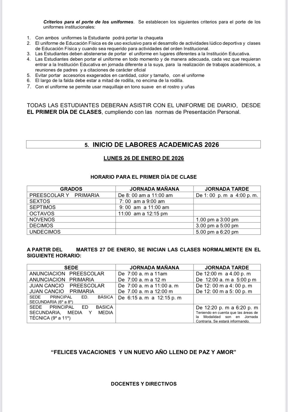 CIRCULAR inicio de año 2026 parte 2